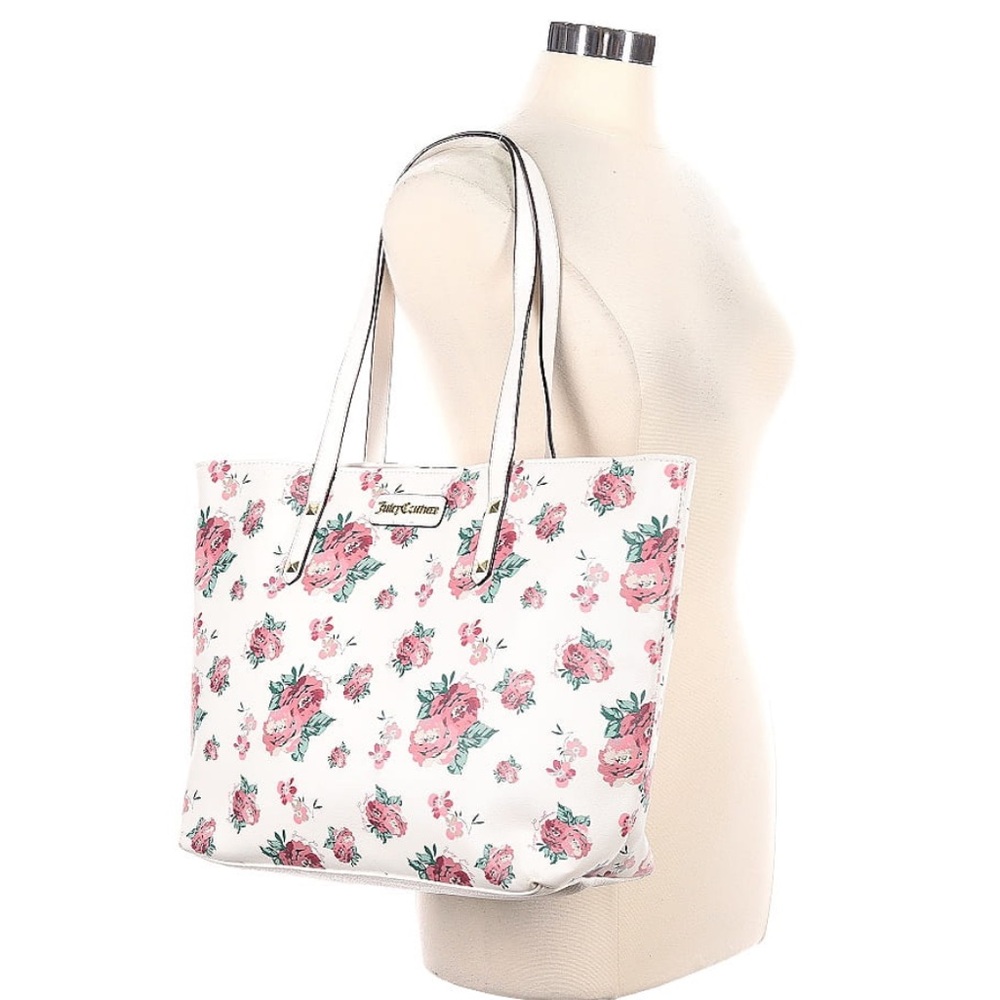 Juicy Couture Vintage rose white DAY TO DATE tote purse LIKE NEW - Picture 2 of 4
